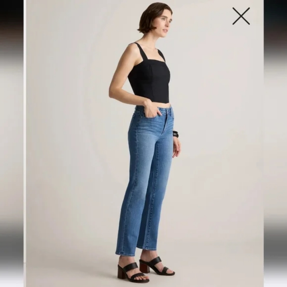 Quince Women's Straight Leg Jeans - Blue - Picture 3 of 10